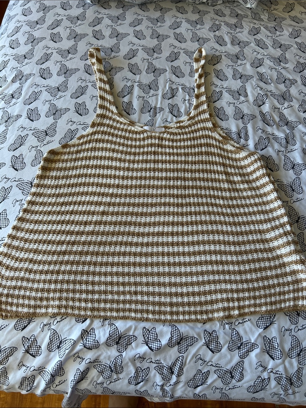bp Striped Knit Camisole in Cream and Tan